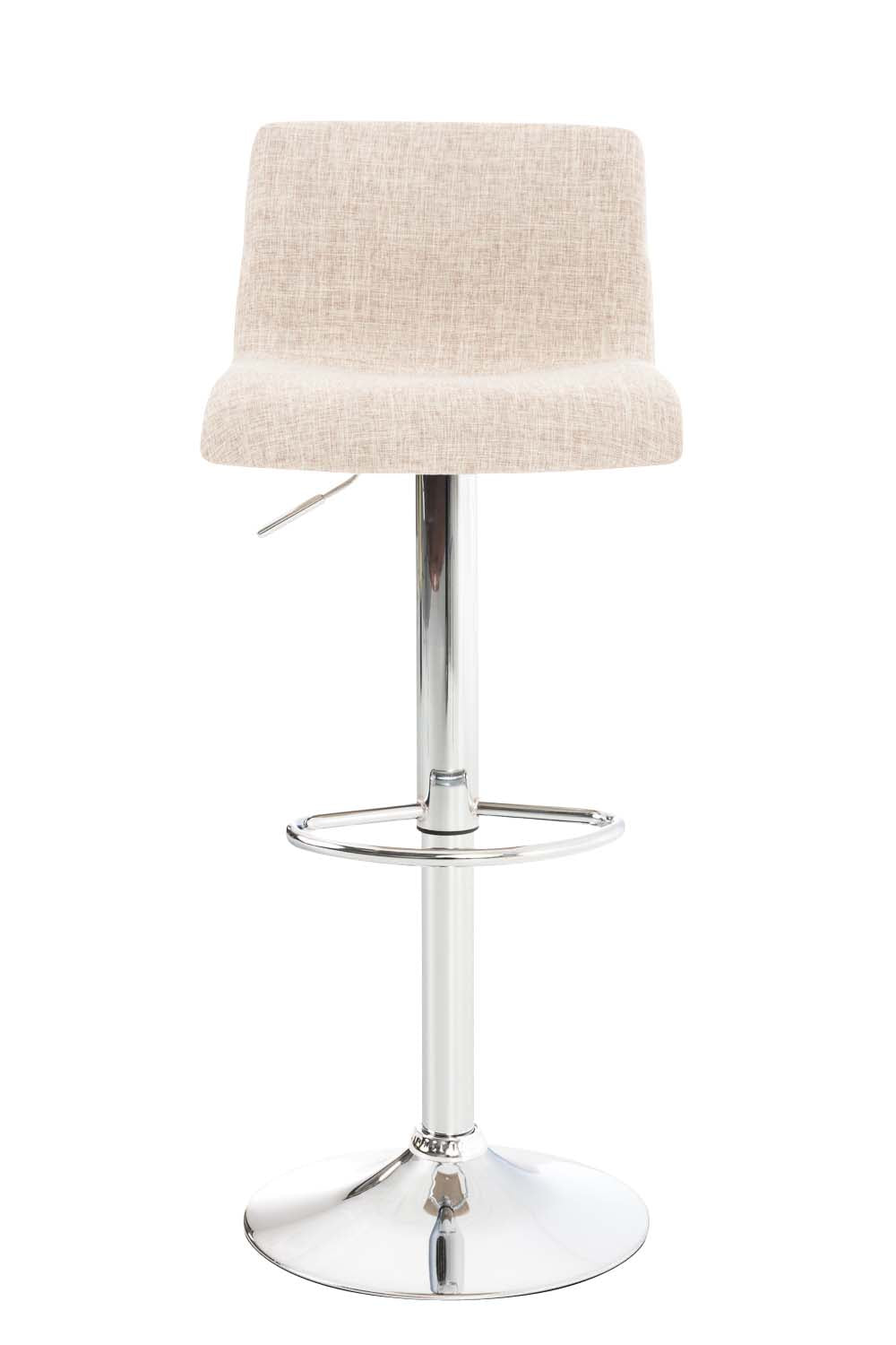 Lot de 2 Tabourets de Bar avec Dossier Réglables Pivotants 105 Tissu Crème - image 2