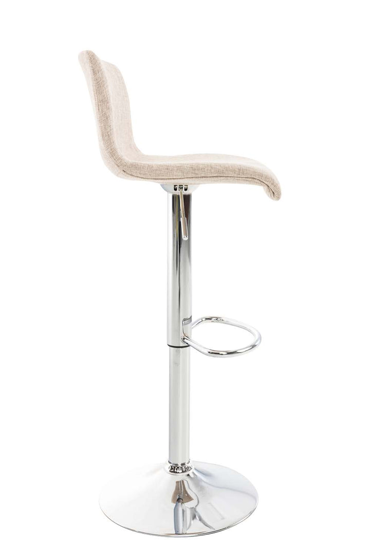 Lot de 2 Tabourets de Bar avec Dossier Réglables Pivotants 105 Tissu Crème - image 3