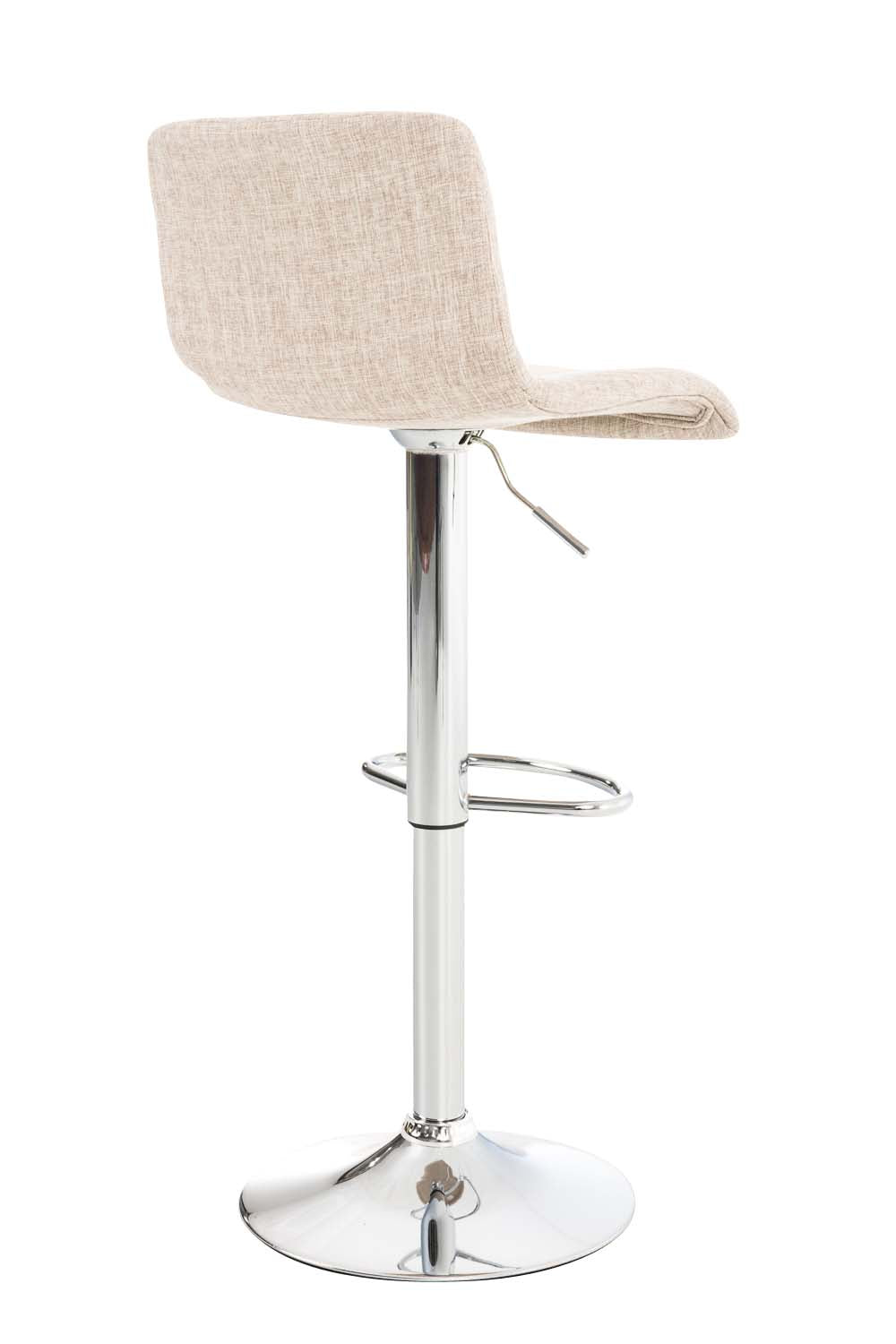 Lot de 2 Tabourets de Bar avec Dossier Réglables Pivotants 105 Tissu Crème - image 4