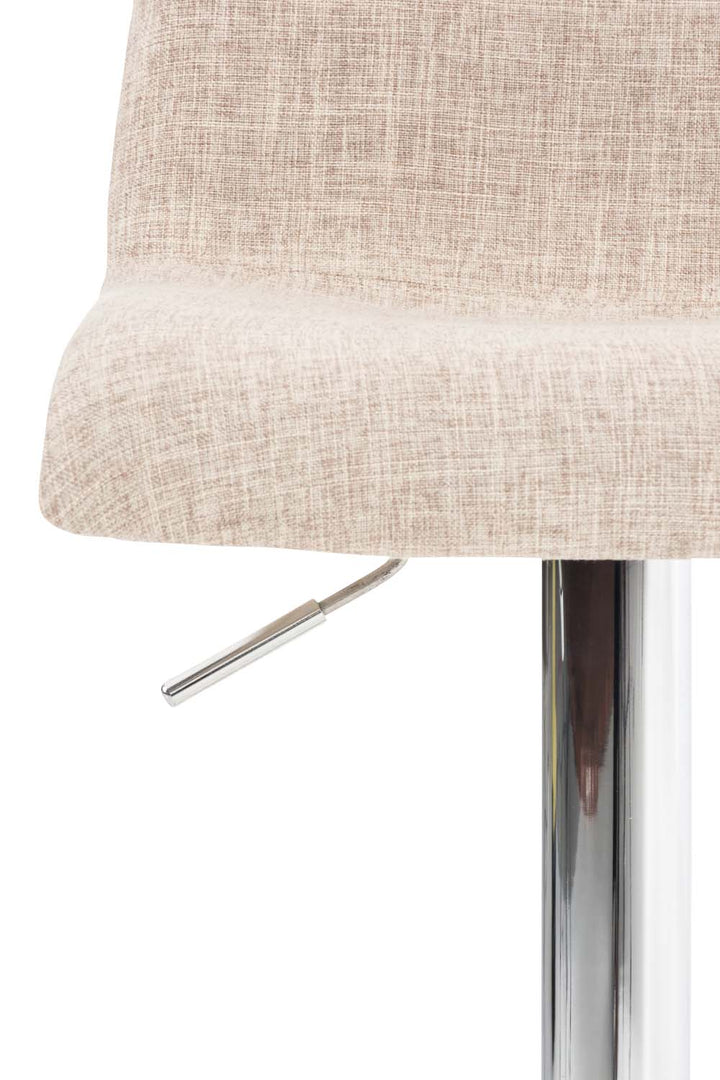 Lot de 2 Tabourets de Bar avec Dossier Réglables Pivotants 105 Tissu Crème - image 5