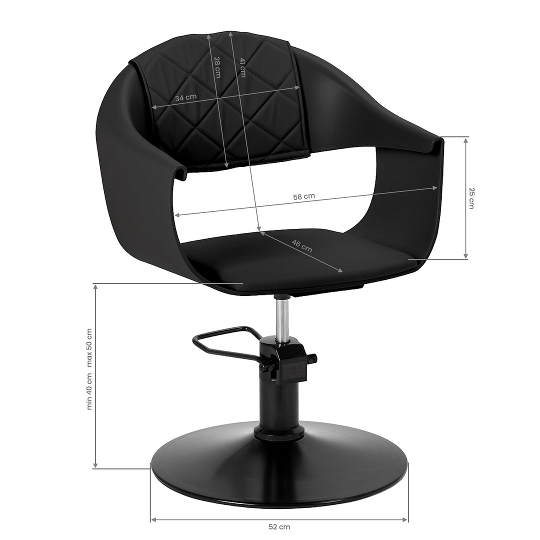Fauteuil de Coiffeur Hair System Halo Noir Noir - image 8