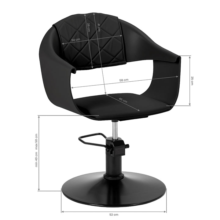 Fauteuil de Coiffeur Hair System Halo Noir Noir - image 8