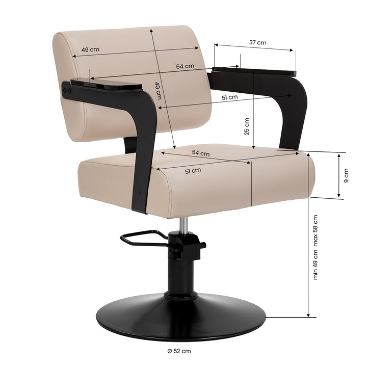 Fauteuil de Coiffeur Hair System Jet Latte Beige - image 9