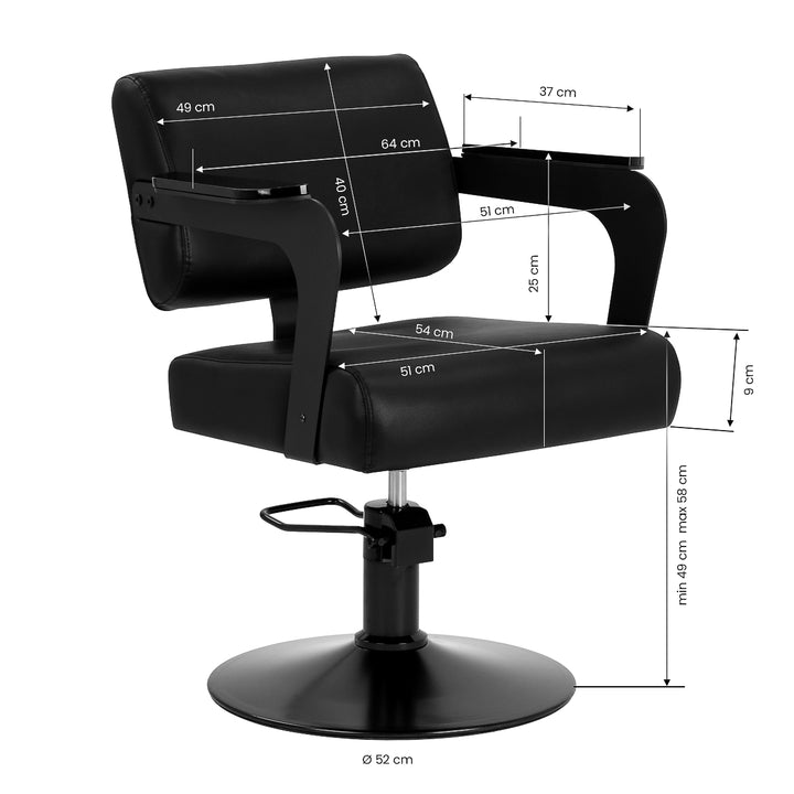 Fauteuil de Coiffeur Hair System Jet Noir Noir - image 8