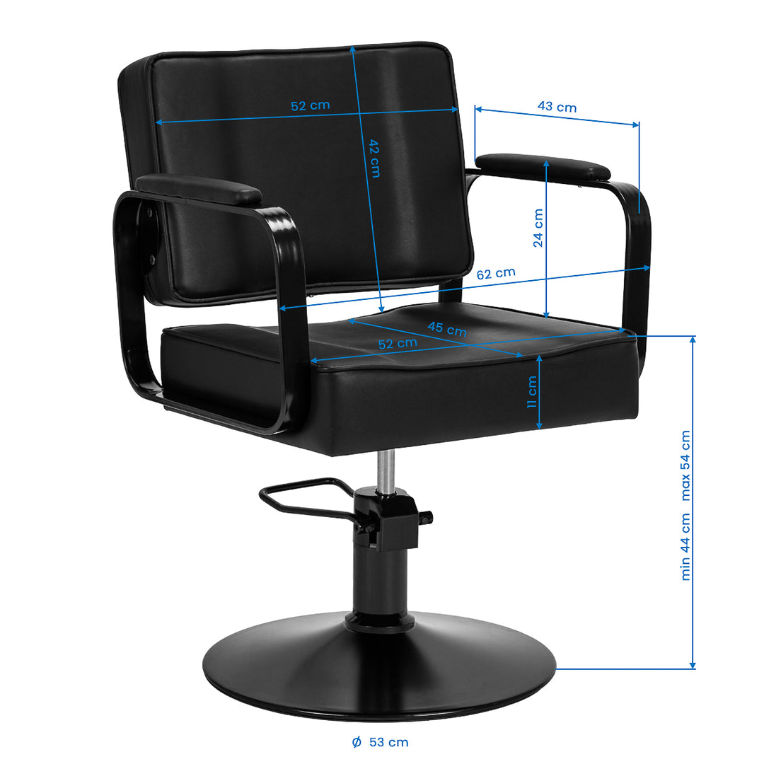 Fauteuil de Coiffeur Hair System Studio Noir Noir - image 8