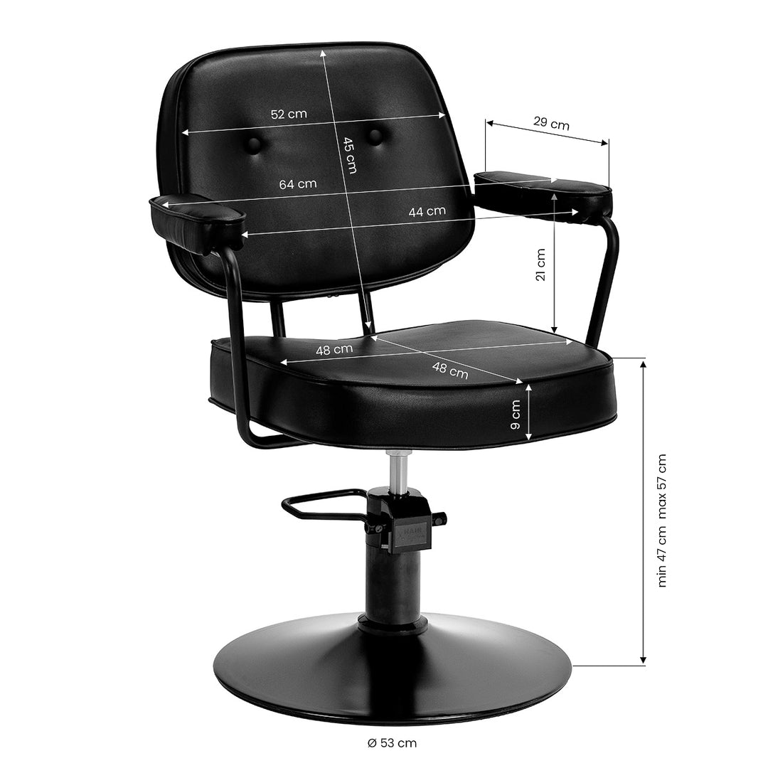 Fauteuil de Coiffeur Hair System Tru Noir Noir - image 8