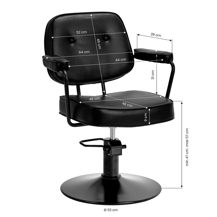 Fauteuil de Coiffeur Hair System Tru Noir Noir - image 8