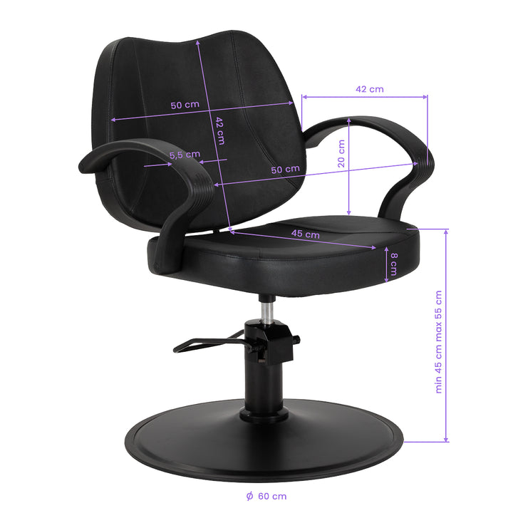 Fauteuil de Coiffeur Hair System S20 Noir - image 10