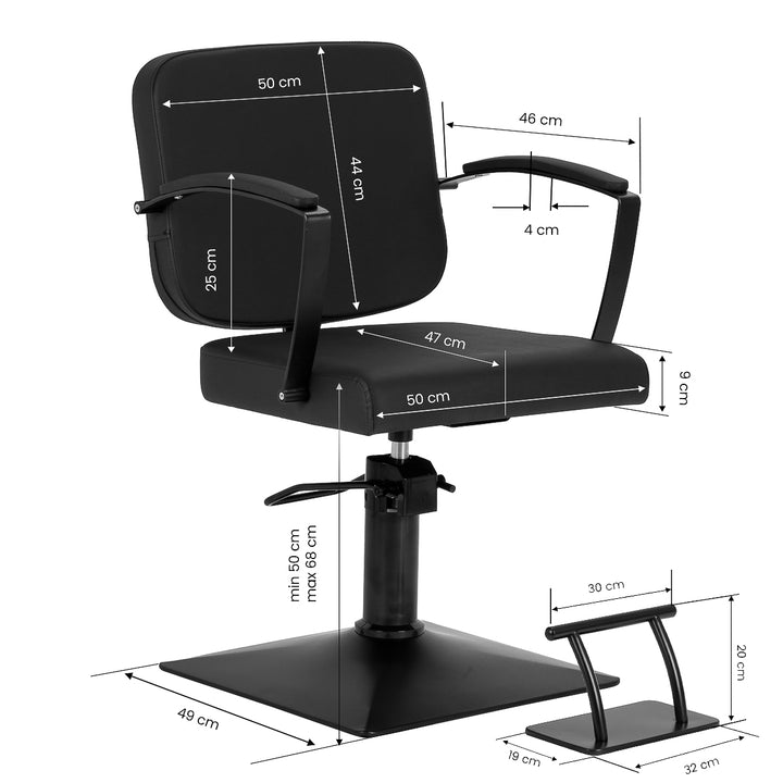 Fauteuil de Coiffeur Hair System Edge Noir Noir - image 10