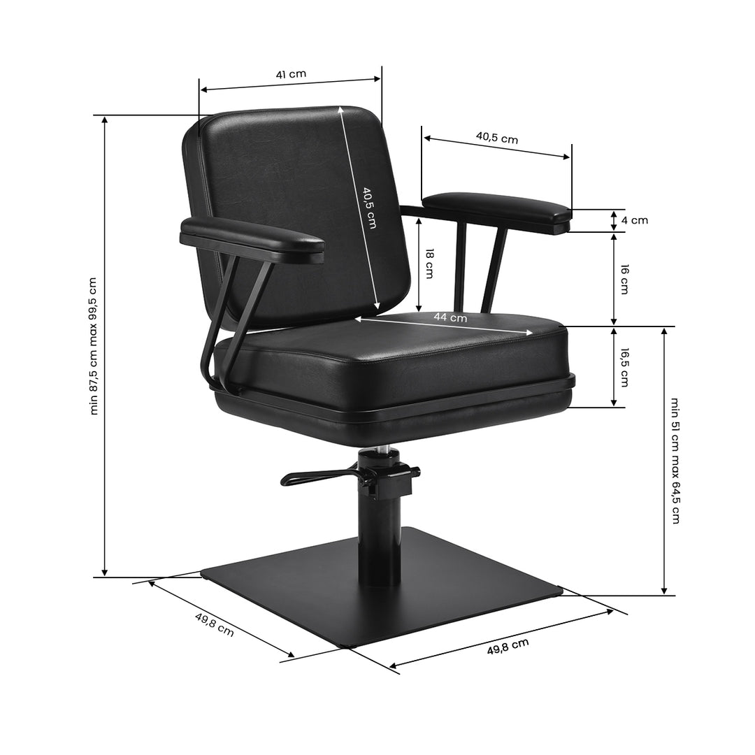 Fauteuil de Coiffeur Gabbiano Madryt Noir-Noir