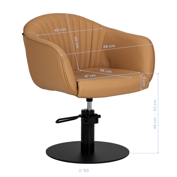 Fauteuil de Coiffeur Gabbiano Copenhagen Caramel - image 10