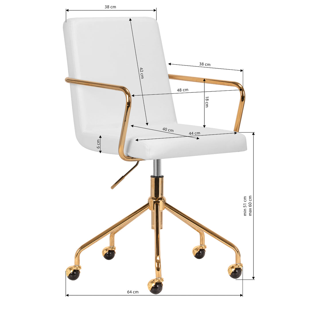 Fauteuil de Salon avec Accoudoirs QS-OF211G Or-Crème - image 9