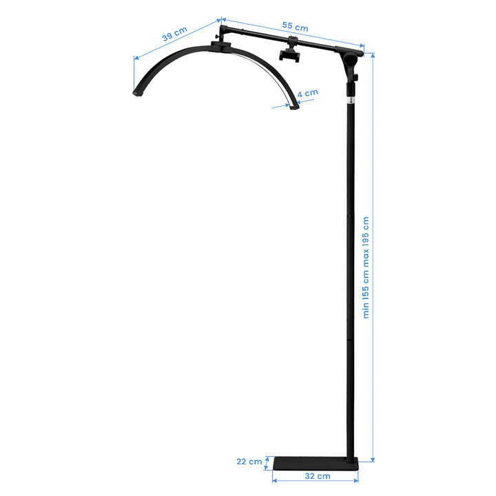 Lampe Extension de Cils LED sur Pied et Intensité et Couleur Réglables Glow Noir - image 11