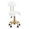 Tabouret de Selle à Roulettes avec Dossier 6001-G Or-Blanc