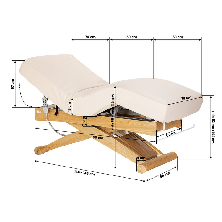 Table de massage électrique Sillon Siesta Crème-Brun clair - image 19