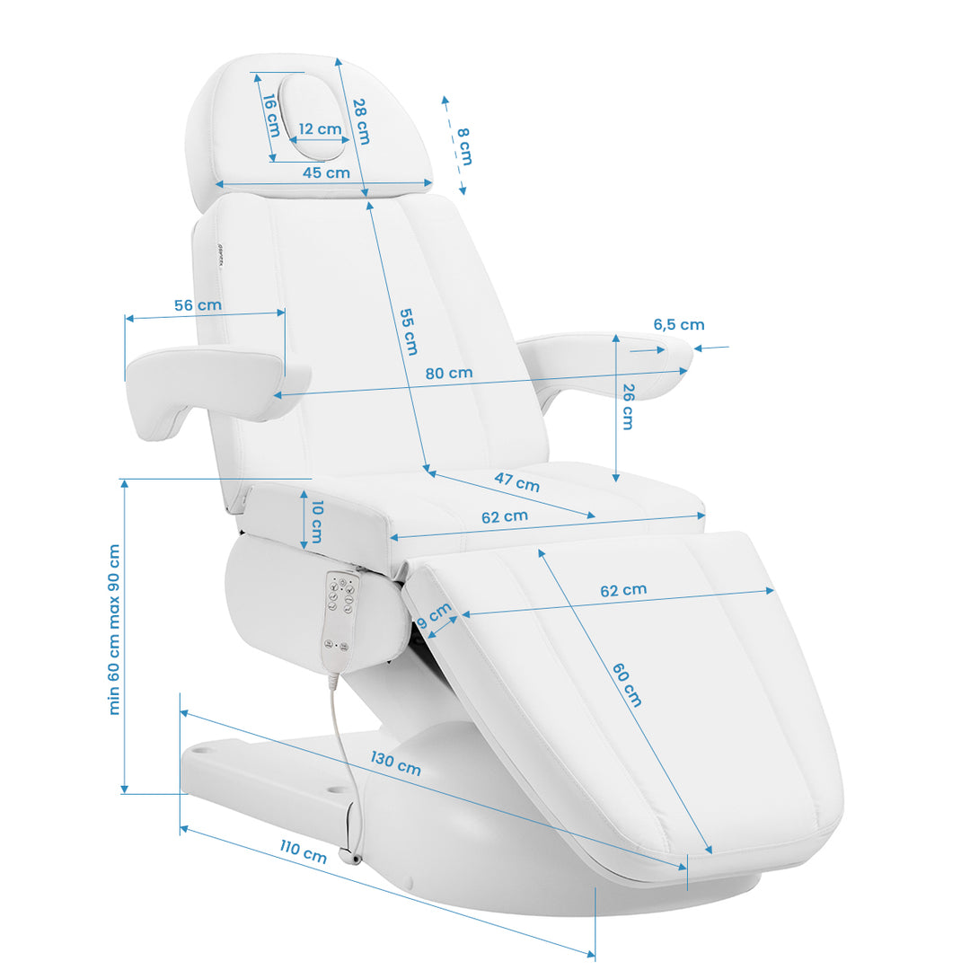 Fauteuil de soin électrique Azzurro Lux 3 moteurs avec chauffage Blanc - image 15