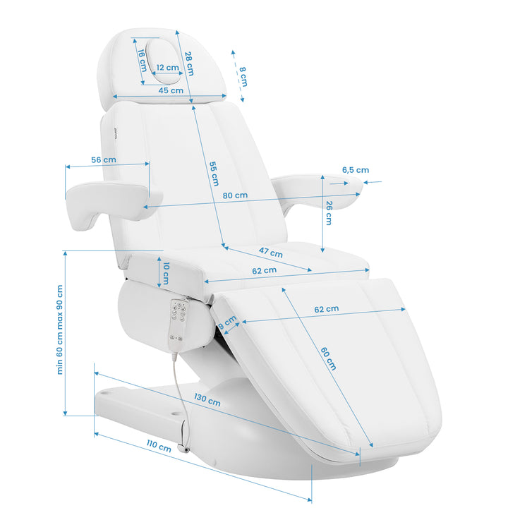 Fauteuil de soin électrique Azzurro Lux 3 moteurs avec chauffage Blanc - image 15