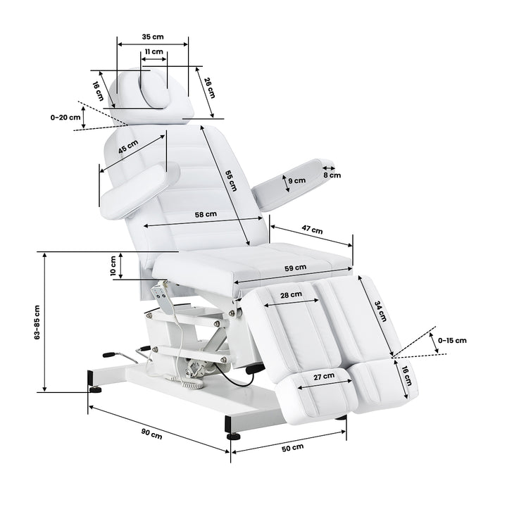 Fauteuil de soin électrique Azzurro 706 v2 Pedi 1 moteur Blanc - image 17