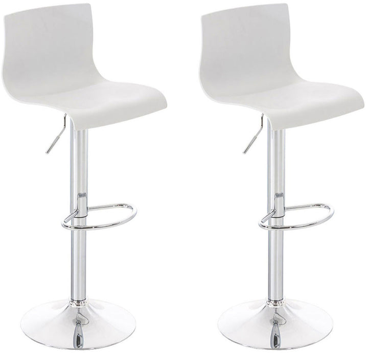 Lot de 2 Tabourets de Bar avec Dossier Réglables Pivotants 105 Plastique Blanc