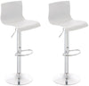 Lot de 2 Tabourets de Bar avec Dossier Réglables Pivotants 105 Plastique Blanc