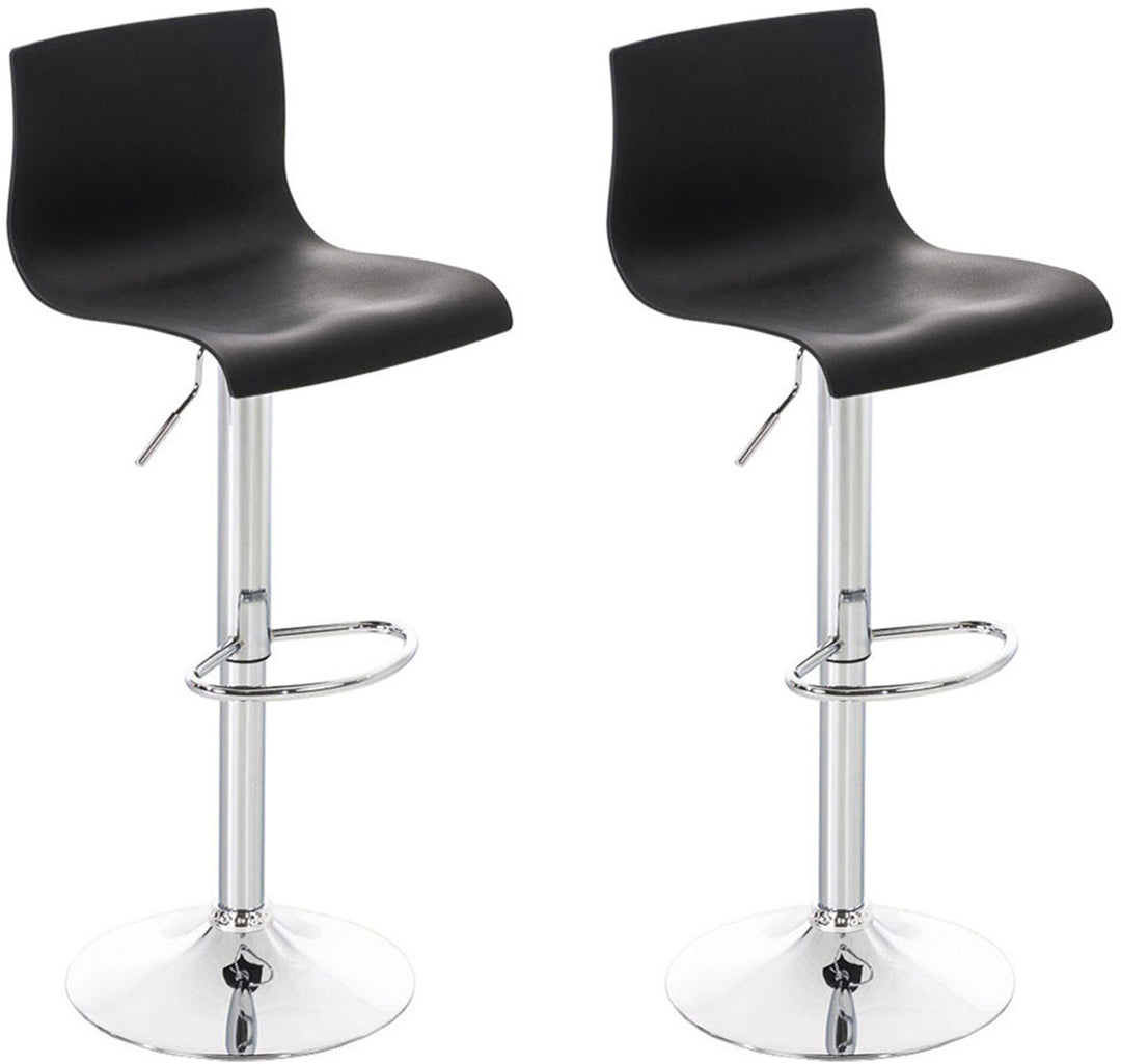 Lot de 2 Tabourets de Bar avec Dossier Réglables Pivotants 105 Plastique Noir