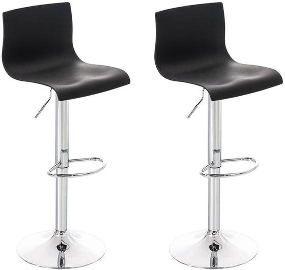 Lot de 2 Tabourets de Bar avec Dossier Réglables Pivotants 105 Plastique Noir