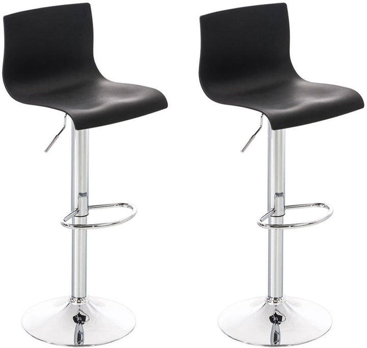 Lot de 2 Tabourets de Bar avec Dossier Réglables Pivotants 105 Plastique Noir