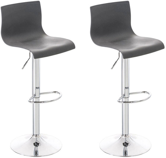 Lot de 2 Tabourets de Bar avec Dossier Réglables Pivotants 105 Plastique Gris