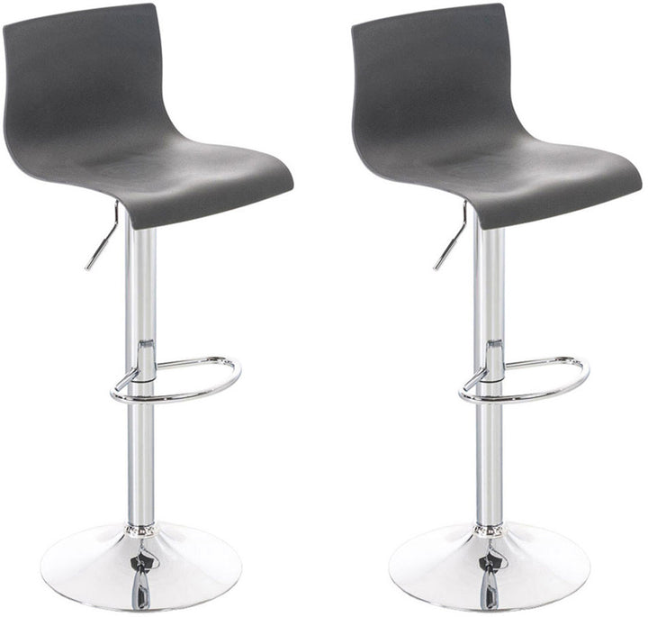 Lot de 2 Tabourets de Bar avec Dossier Réglables Pivotants 105 Plastique Gris