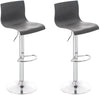 Lot de 2 Tabourets de Bar avec Dossier Réglables Pivotants 105 Plastique Gris