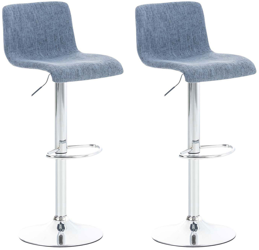 Lot de 2 Tabourets de Bar avec Dossier Réglables Pivotants 105 Tissu Bleu
