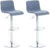 Lot de 2 Tabourets de Bar avec Dossier Réglables Pivotants 105 Tissu Bleu