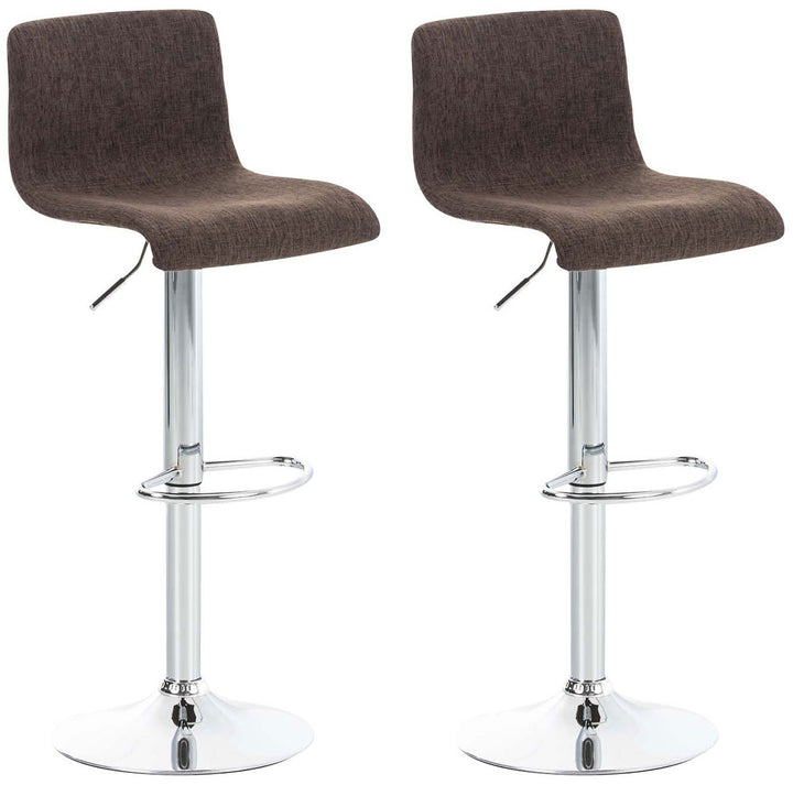 Lot de 2 Tabourets de Bar avec Dossier Réglables Pivotants 105 Tissu Marron