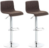 Lot de 2 Tabourets de Bar avec Dossier Réglables Pivotants 105 Tissu Marron