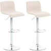 Lot de 2 Tabourets de Bar avec Dossier Réglables Pivotants 105 Tissu Crème