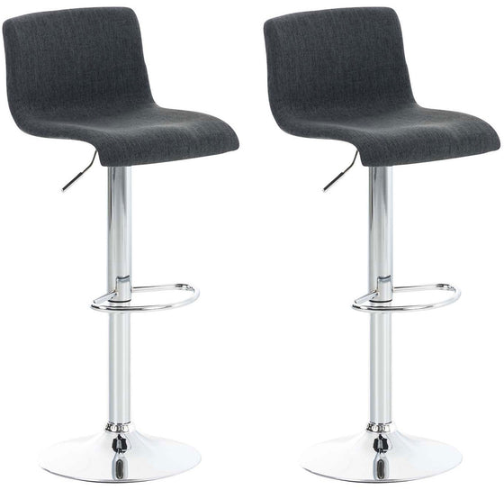Lot de 2 Tabourets de Bar avec Dossier Réglables Pivotants 105 Tissu Gris foncé