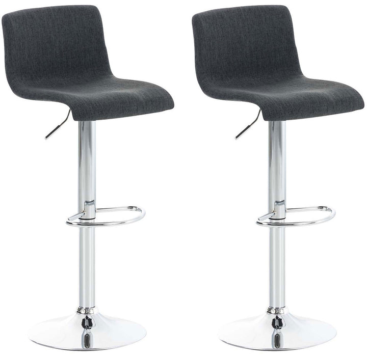 Lot de 2 Tabourets de Bar avec Dossier Réglables Pivotants 105 Tissu Gris foncé