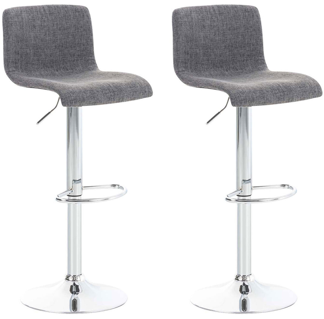 Lot de 2 Tabourets de Bar avec Dossier Réglables Pivotants 105 Tissu Gris clair