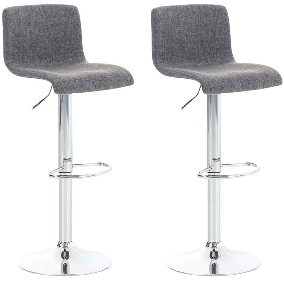 Lot de 2 Tabourets de Bar avec Dossier Réglables Pivotants 105 Tissu Gris clair