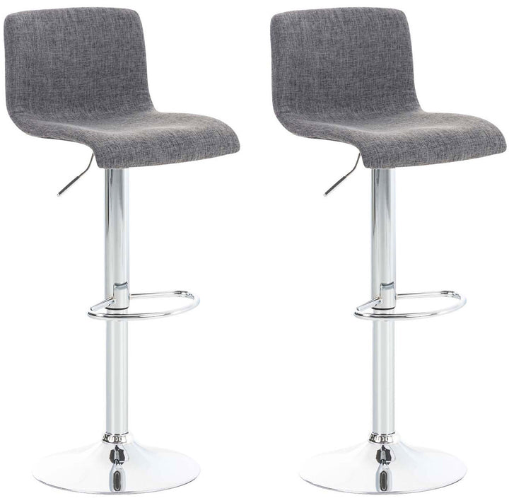 Lot de 2 Tabourets de Bar avec Dossier Réglables Pivotants 105 Tissu Gris clair