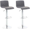 Lot de 2 Tabourets de Bar avec Dossier Réglables Pivotants 105 Tissu Gris clair