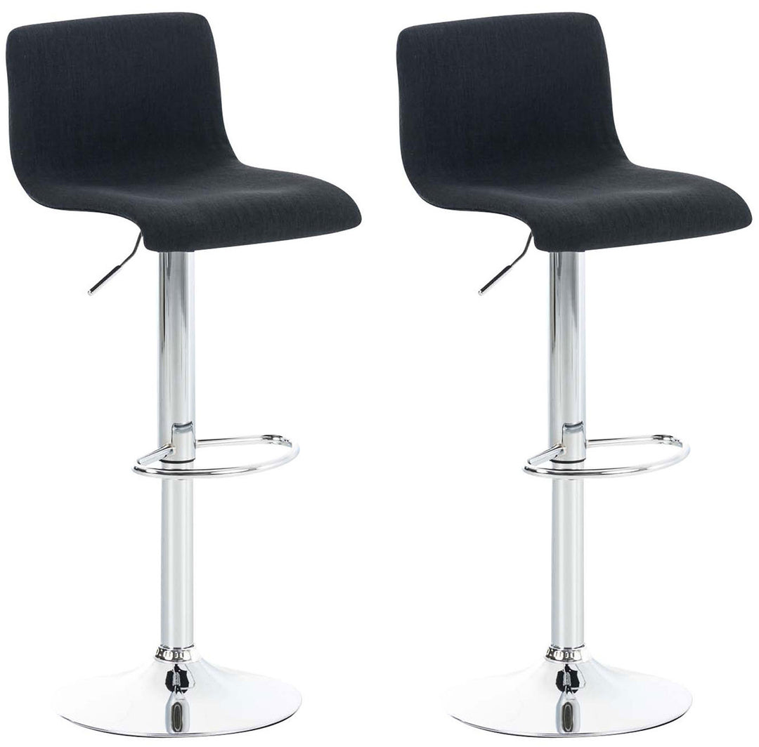 Lot de 2 Tabourets de Bar avec Dossier Réglables Pivotants 105 Tissu Noir