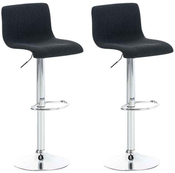 Lot de 2 Tabourets de Bar avec Dossier Réglables Pivotants 105 Tissu Noir