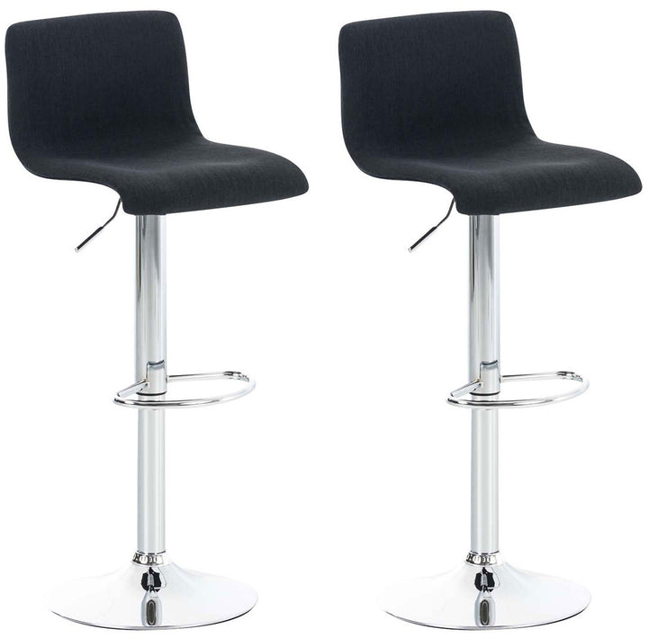 Lot de 2 Tabourets de Bar avec Dossier Réglables Pivotants 105 Tissu Noir