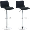 Lot de 2 Tabourets de Bar avec Dossier Réglables Pivotants 105 Tissu Noir