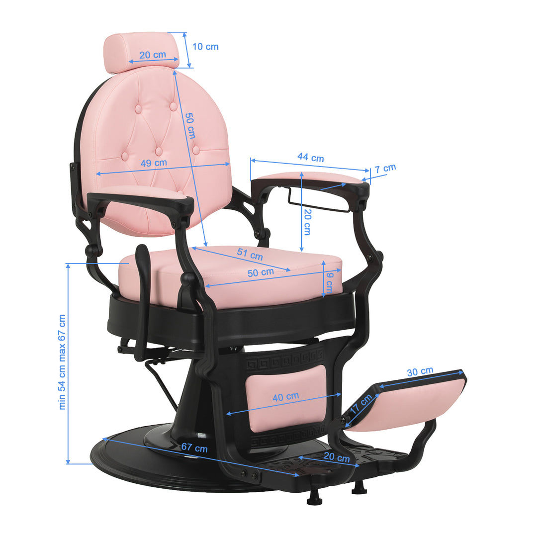Fauteuil de barbier Gabbiano President Rose-Noir - image 18