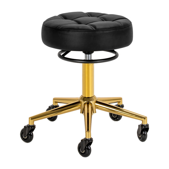Tabouret à Roulettes Gabbiano D054G Noir-Or