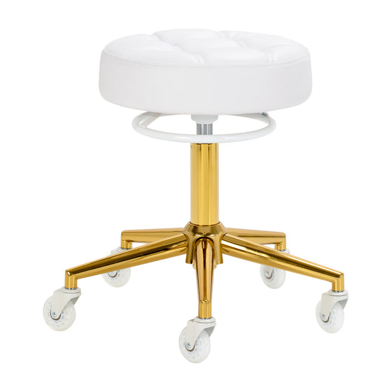 Tabouret à Roulettes Gabbiano D054G Blanc-Or