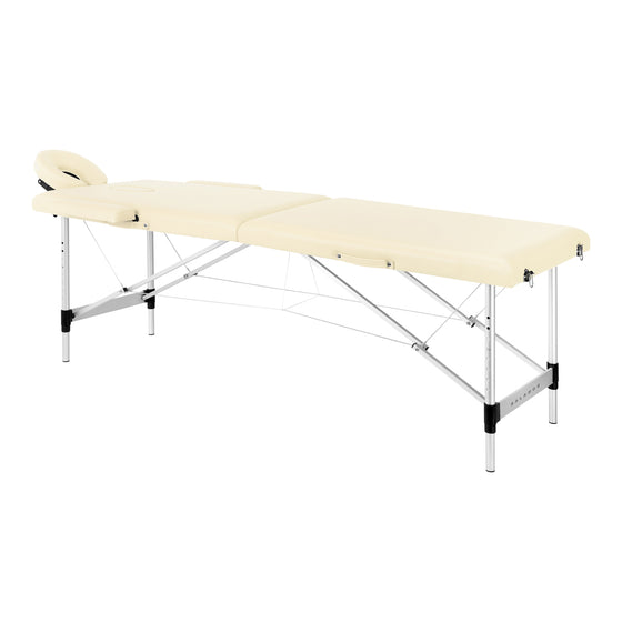 Table de massage pliable en aluminium Balance 2 zones Crème