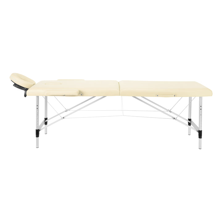 Table de massage pliable en aluminium Balance 2 zones Crème